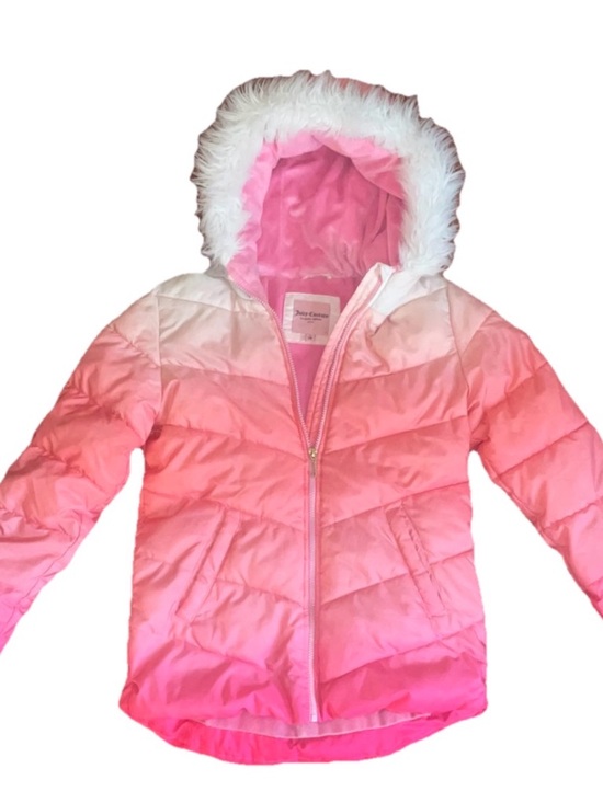 Juicy Couture Other - Juicy Couture Kids Pink Ombre Puffer Jacket with Faux Fur Hood